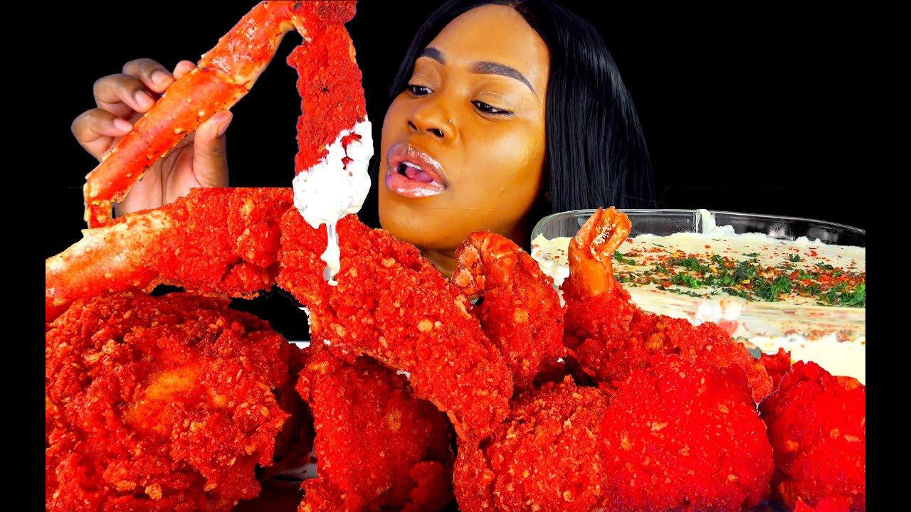 Seafood Mukbang Hot Cheetos King Crab Seafood Boil Mukbang Cheese