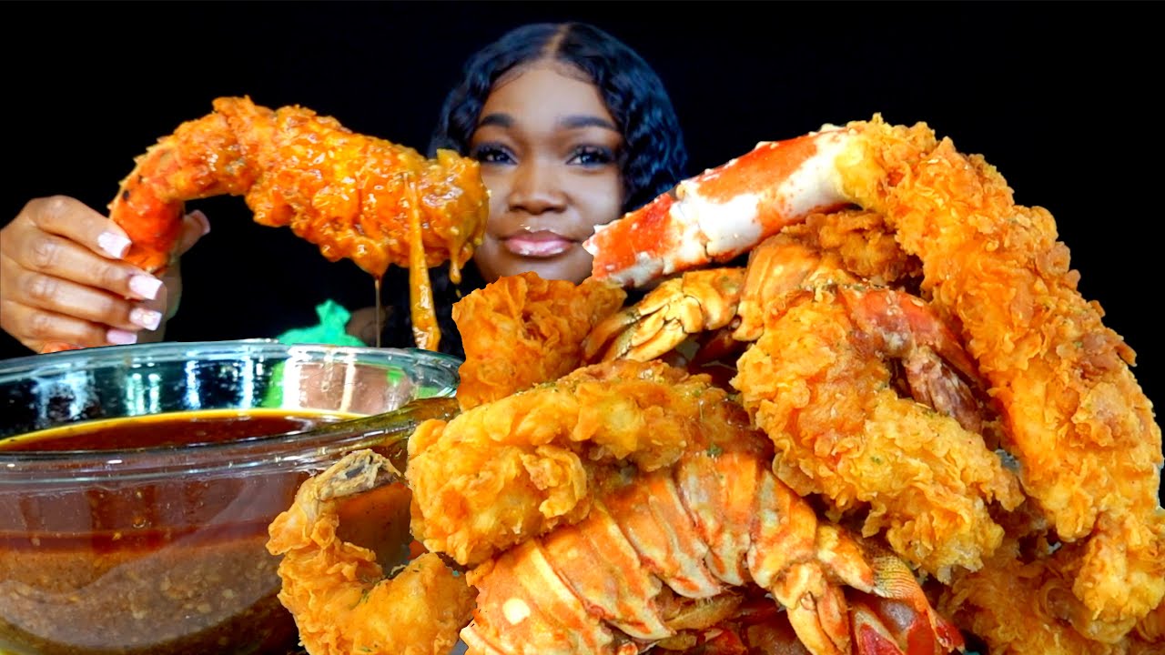 King Crab Seafood Boil Mukbang Deshelled Seafood Boil Mukbang