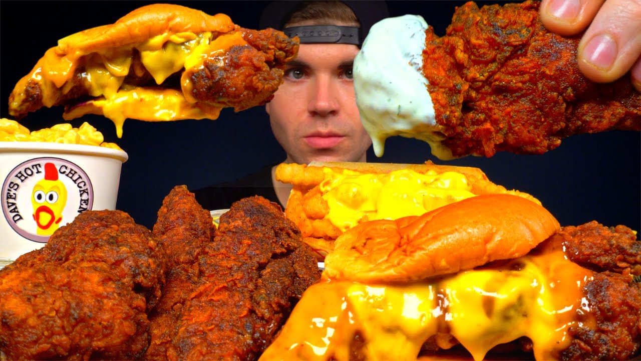 dave-s-hot-chicken-mukbang-asmr-viral-hot-fried-chicken-cheese-fries