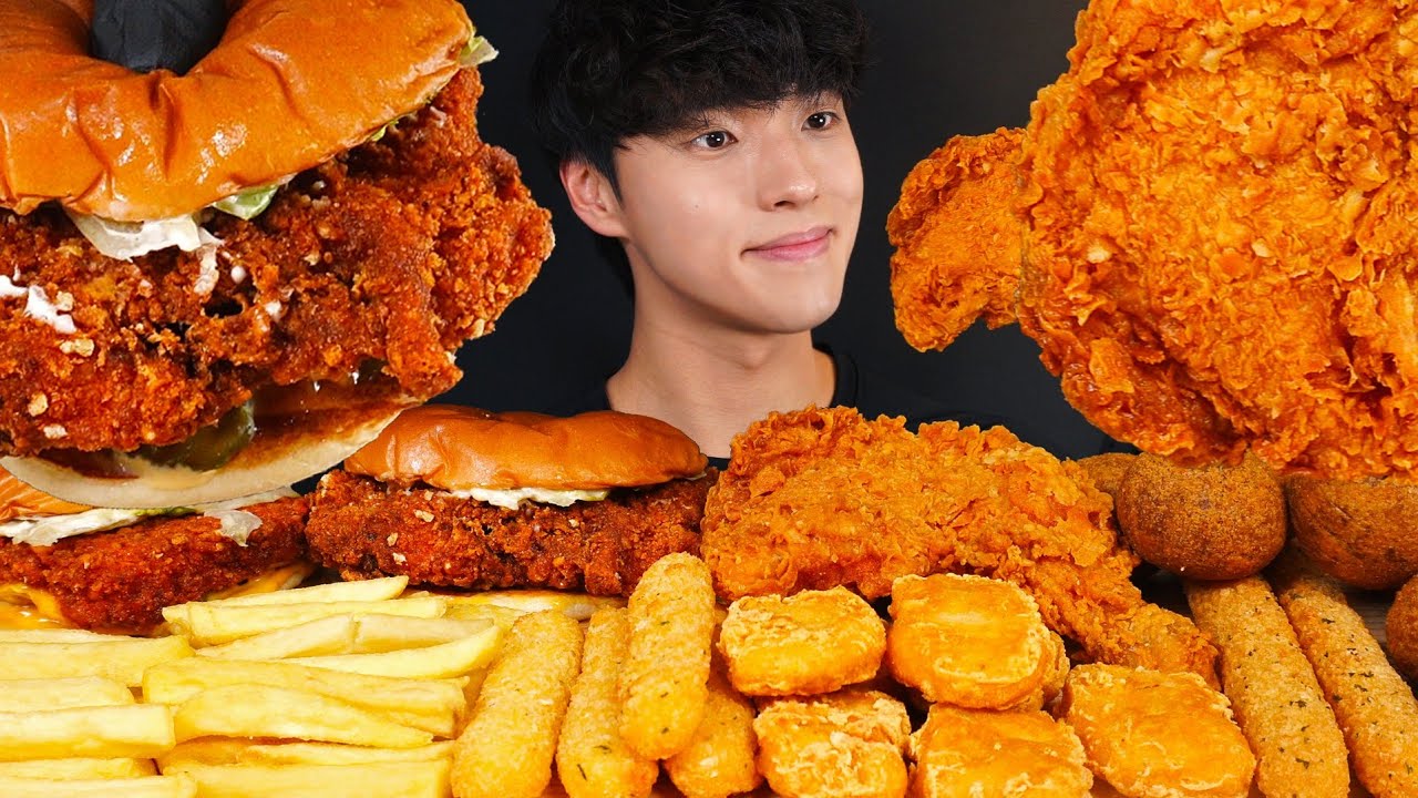 ASMR MUKBANG FRIED CHICKEN & CHICKEN SANDWICH & CHICKEN NUGGETS ...